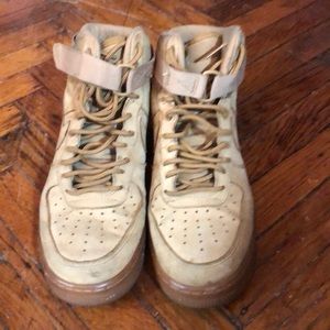 Brown suede Nike high tops